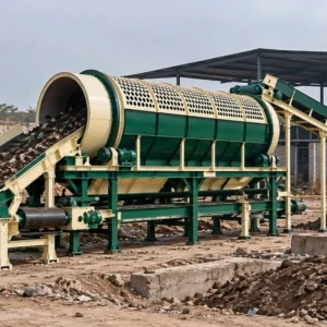 Dry Wet System Solid Waste Segregation Trommel Machine 10 TPD 15 TPH